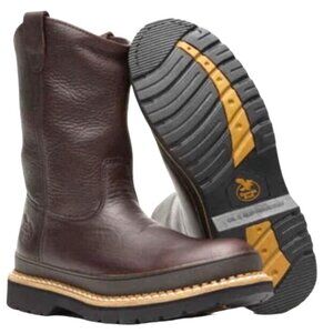 Georgia® Giant Wellington Pull-on work boot Soggy Brown Leather Men’s Size 12 M